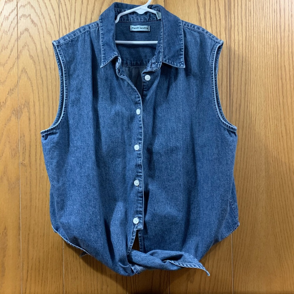 Denim tie shirt